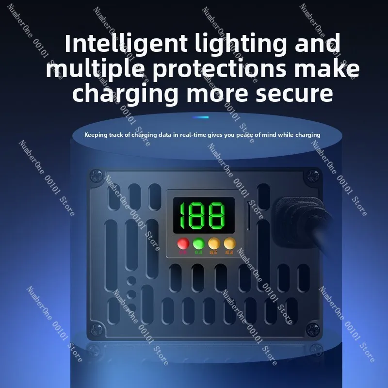 Aluminum Shell Digital Display Lithium Battery Electric Vehicle Charger 48V 60V 72V 5A 8A 10A Polymer Iron Lithium Fast Charging