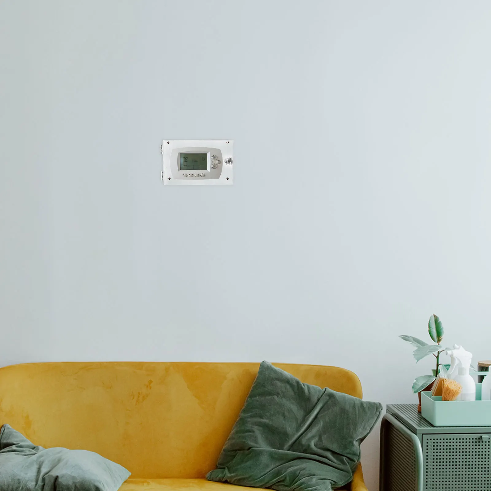 1 conjunto de caixa de bloqueio de termostato universal com chave montada na parede guarda transparente caixa de bloqueio de termostato para segurança e segurança