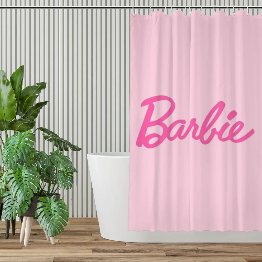 Barbie Hot Pink Shower Curtain for Bathroom  Aesthetic Room Decoration