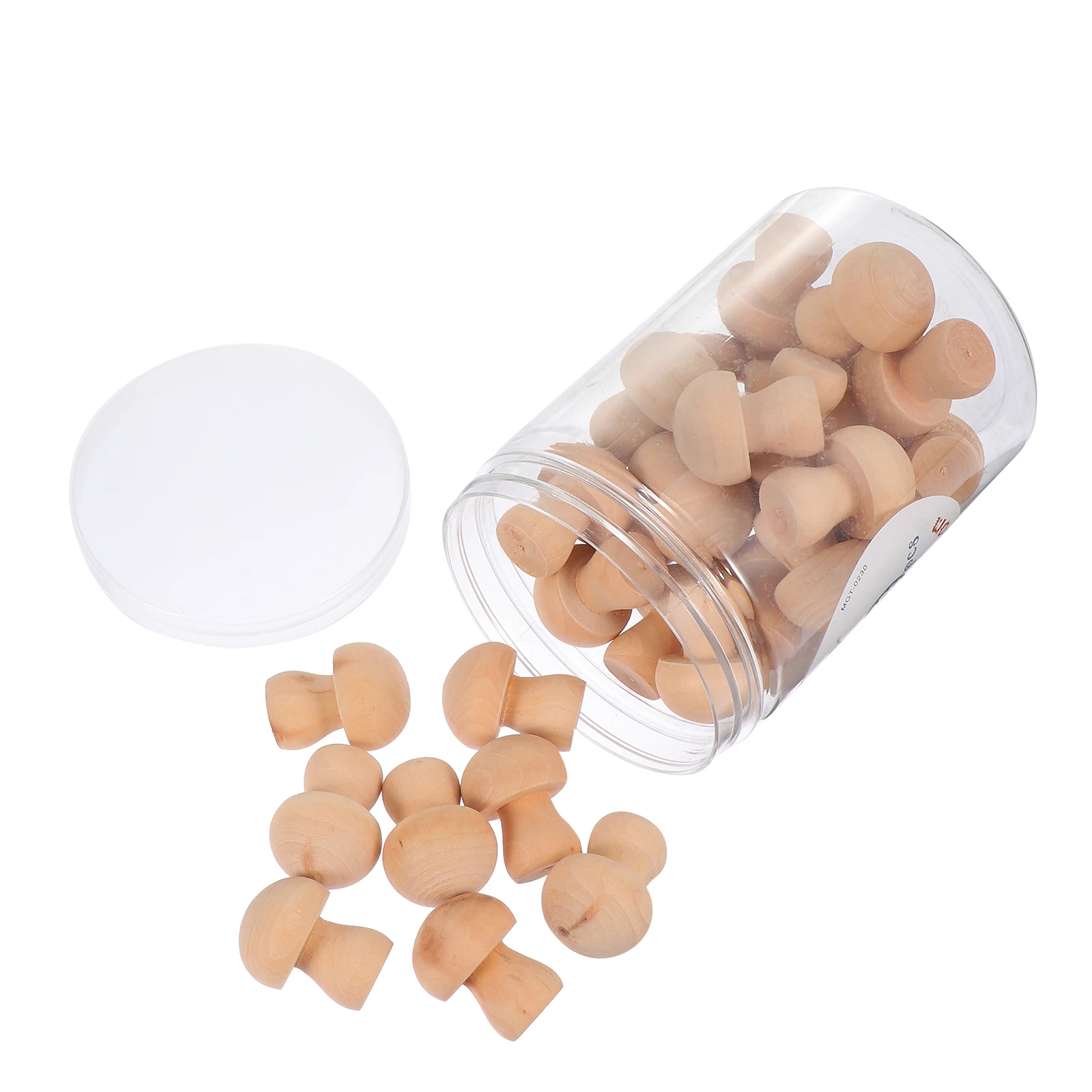 

30 Pcs Mushroom Nails Wood Set Child Kids Toys Unpainted Mushrooms Craft Simple Painting