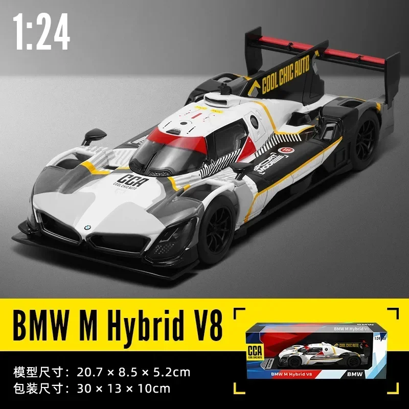 1:24 BMW M Hybrid V8 Alloy Sports Car Model Diecasts Metal Track Racing Car Vehicles Model Simulation Sound and Light Kids Gifts