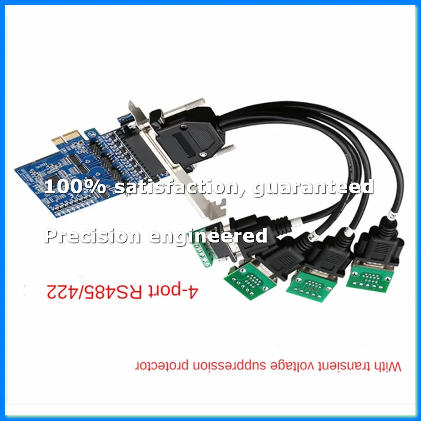 PCI-E to RS485/422 Expansion Card Industrial-Grade Serial Card Converter with Voltage Suppression Protector,4 Ports-A23R