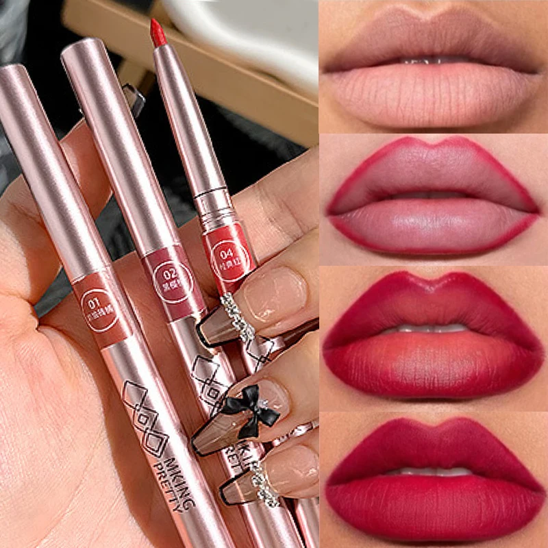 Matte Smooth Waterproof Lipliner Pencil Velvet Nude Lipstick Pen Sexy Red Brown Pigments Makeup Long Lasting Lip Tint Cosmetics