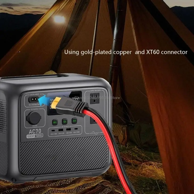 Heavy Duty 12AWG Solar Connectors to XT60 Extension Cable for Stable Connection