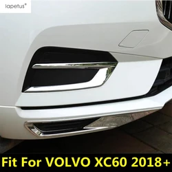 Car Front Bumper Fog Lights Lamps Frame Cover Trim ABS Chrome Exterior Decoration Protect Accessories For VOLVO XC60 2018 - 2021