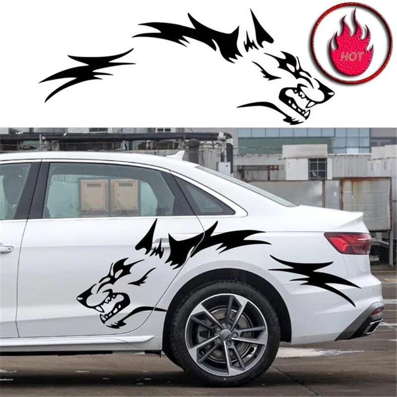 

Sticker Wolf Personalized Car Modification Decoration Sticker Wolf Head Aggressive and Fierce Sticker Waterproof and Sunscreen.