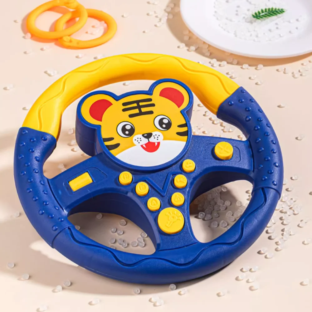 

360 ° Rotation Cartoon Copilot Steering Wheel Multi Functional Montessori Simulation Steering Wheel Toys Simulation