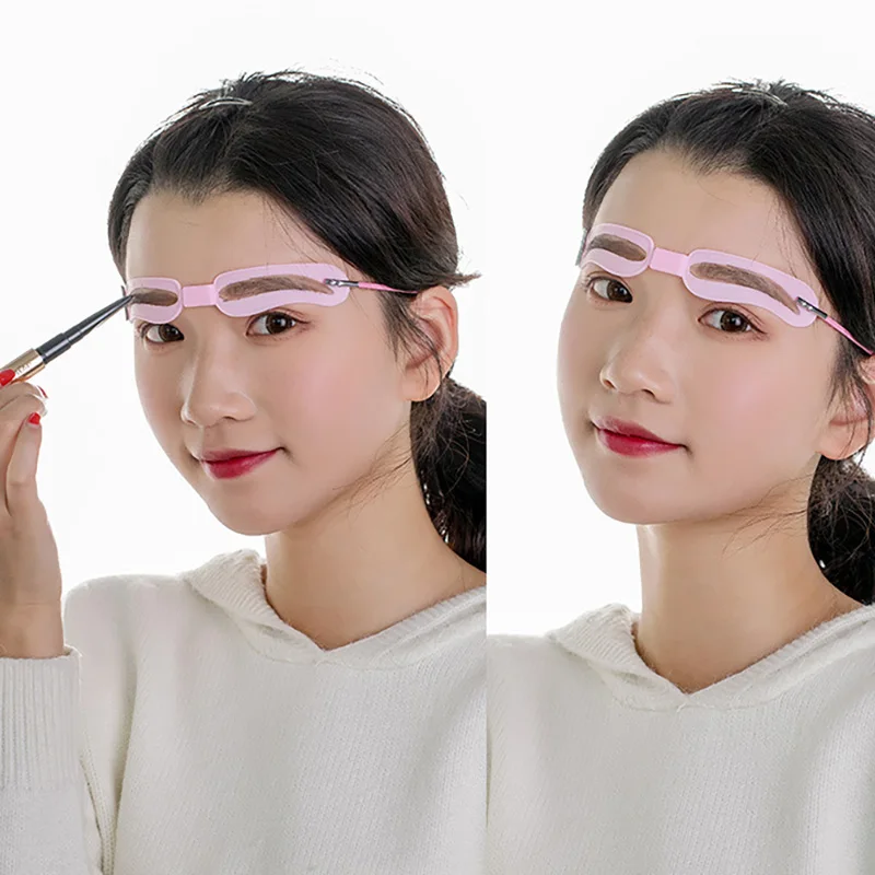 4รูปแบบ Thrush Card Eyebrow Shaper Kit คิ้วแบบพกพานำกลับมาใช้ได้เครื่องสำอางความงามอุปกรณ์เสริม Peralatan Rias