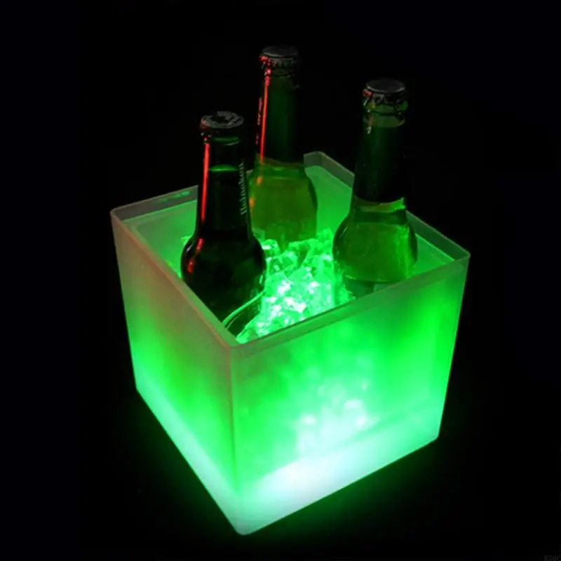 HX6C LED 얼음 양동이 발광 얼음 빛나는 얼음 통 칵테일용 샴페인 양동이
