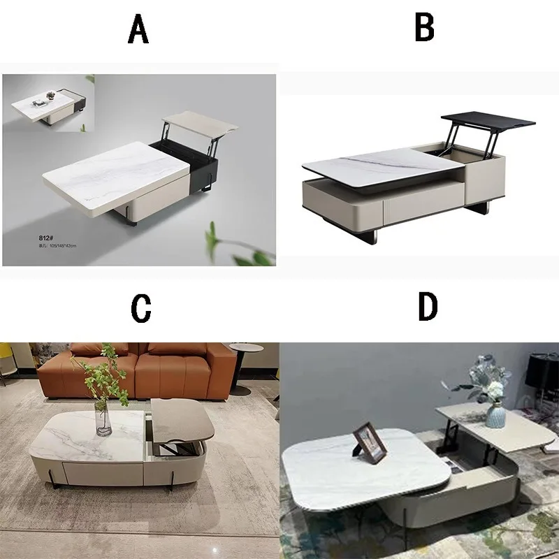 New coffee table rock microcrystalline stone board TV cabinet combination modern simple rectangular coffee table