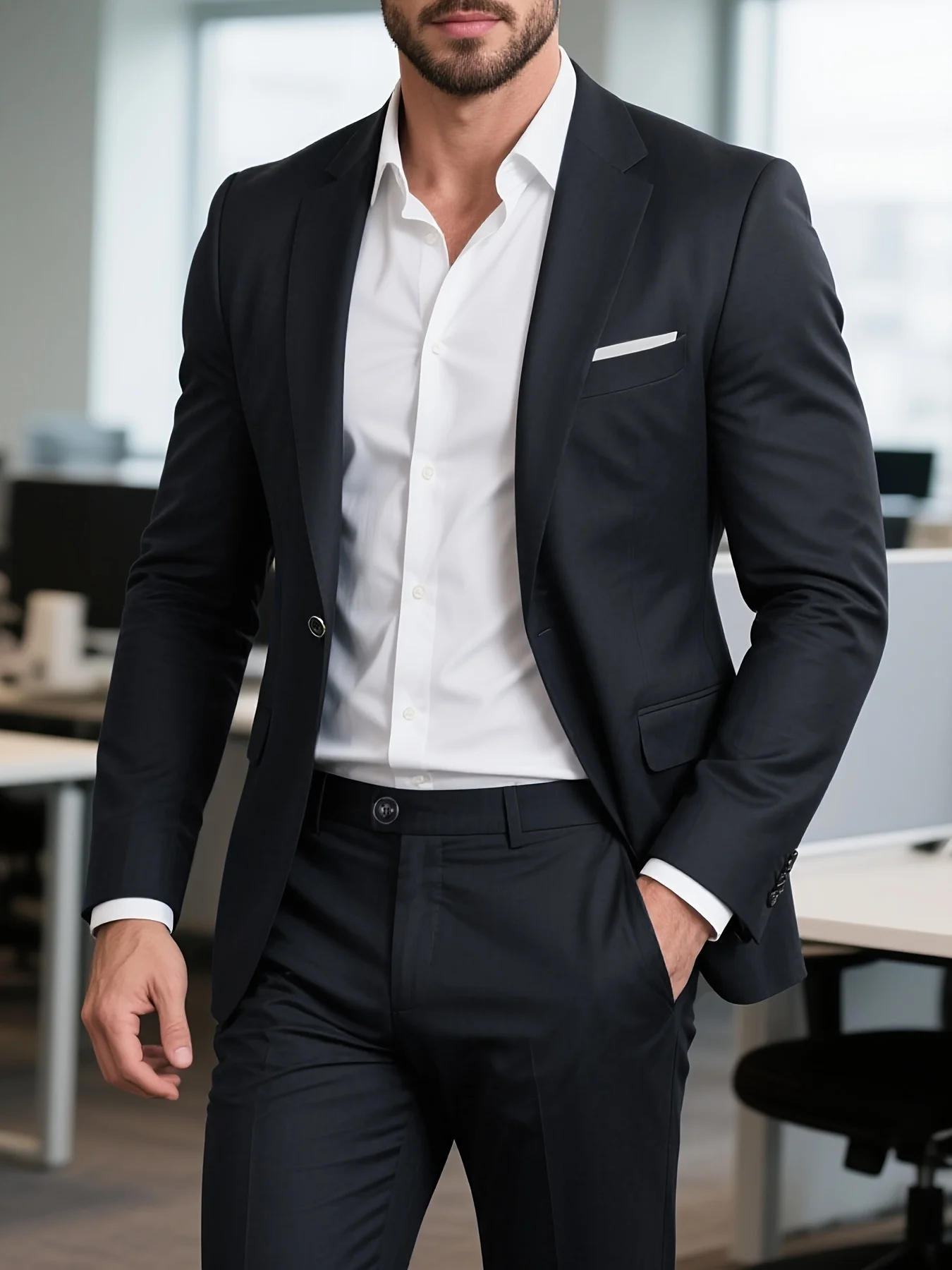 

2pcs Men's Formal Suit - Ideal for Business Galas & Wedding Receptions