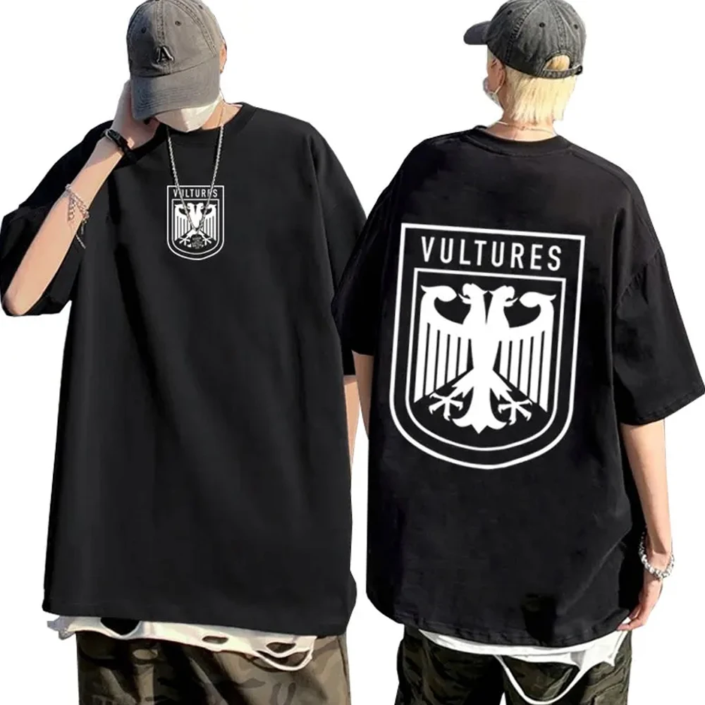 Rapper Kanye West Vultures New Music Album Print Tshirt Men Women Hip Hop Oversized Short Sleeve Male Fashion Casual T Shirts