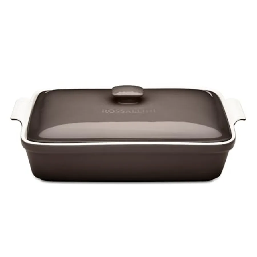 

Набор для запекания из керамогранита с крышкой, прямоугольная форма для еды, большая, 3,2 литра, 11 на 9 дюймов