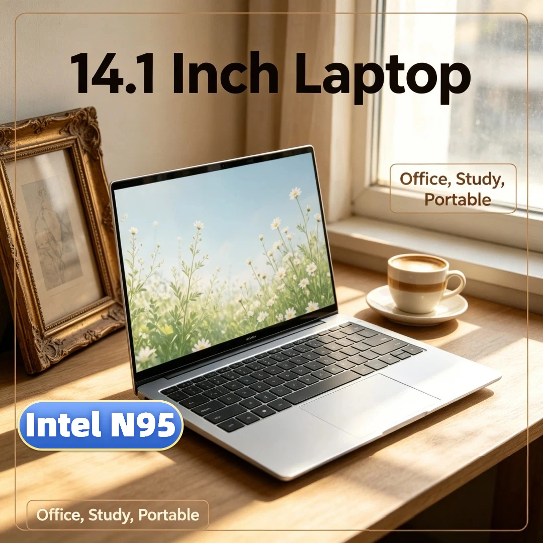 

Trendy 2026 New Portable Business Notebook 14.1 Inch Ultra Thin Laptop Intel N95 Win11 16GB 32GB RAM 2TB SSD