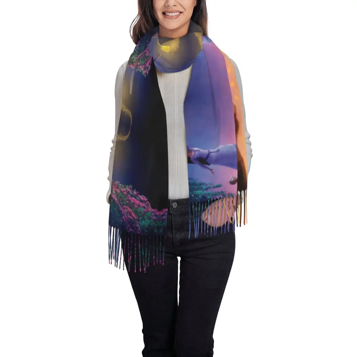 Custom Wish Theme Tassel Scarf Women Soft Shawls Wraps Female Winter Scarves