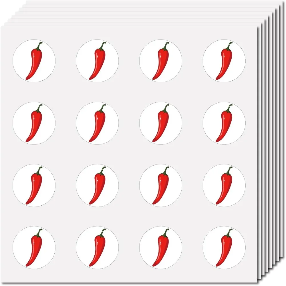 Adesivos de pimenta pimenta quente planejador adesivos plástico à prova dwaterproof água vermelho pimenta pequeno auto adesivo redondo ponto fazendo kit