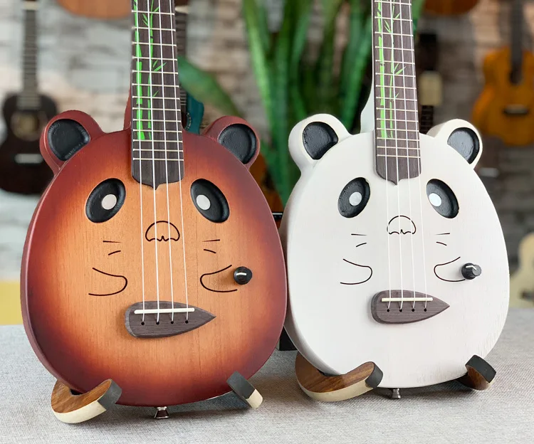 Electric Ukulele 26 Inch Tenor Mahogany Mini Full Solid Silent Panda Ukelele Guitar 4 Strings Guitarra