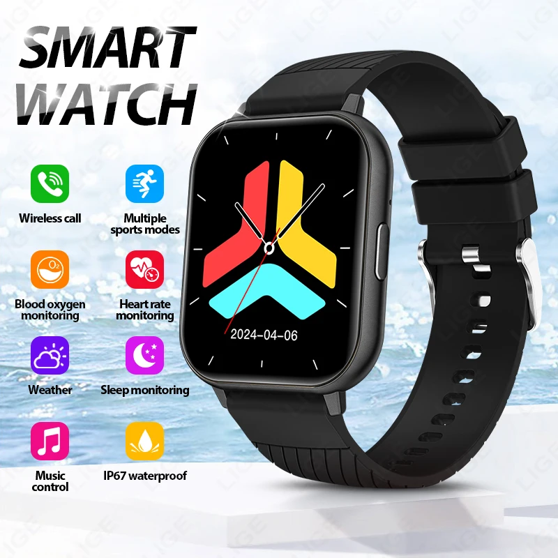 

LIGE 2025 Новые Смарт-часы Bluetooth-вызов Мониторинг сердечного ритма Смарт-часы 1,83 дюйма Цветной большой экран Несколько спортивных режимов