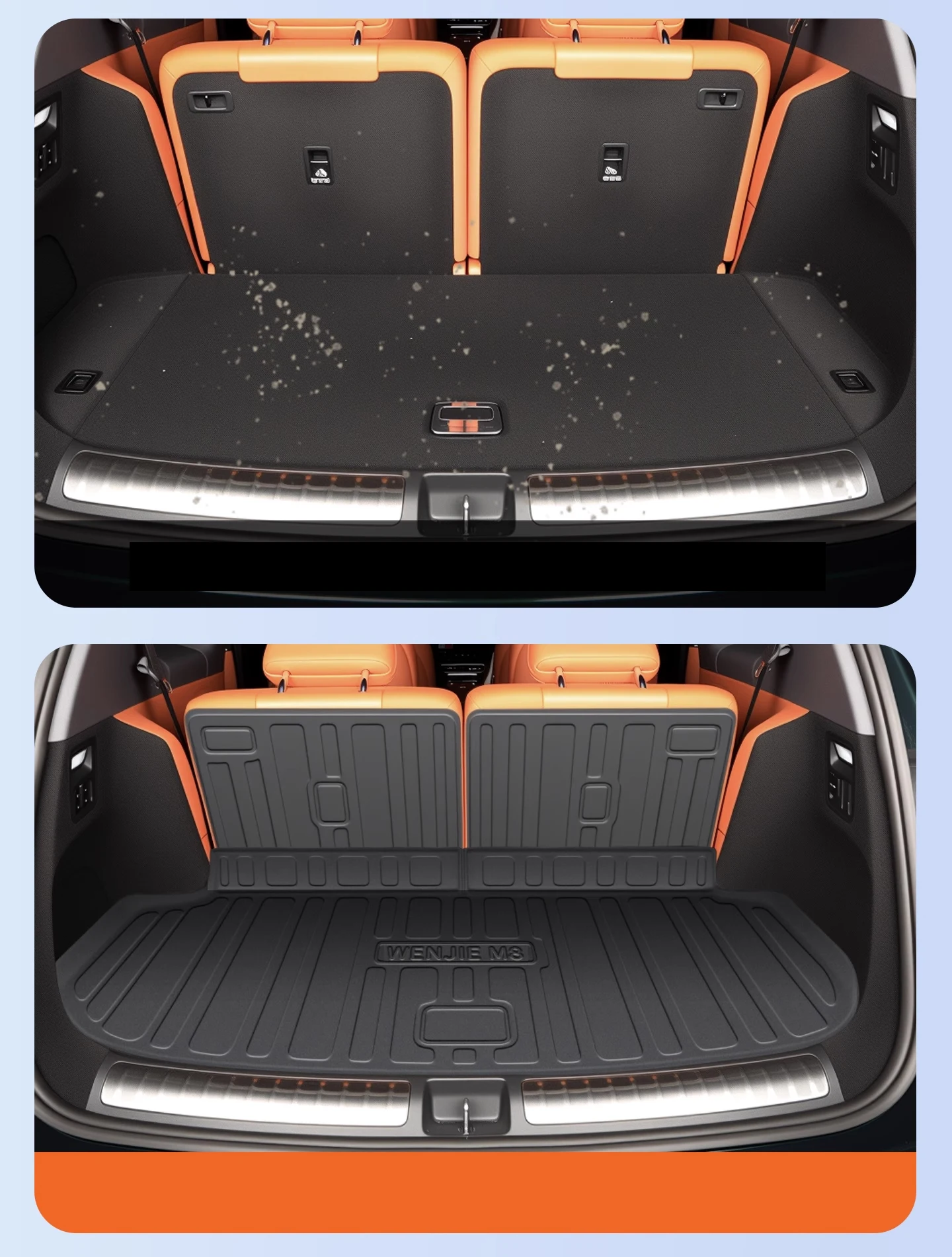 لهواوي AITO M8 2025 TPE مخصص صالح سيارة فرش داخلي للسيارات والشاحنات كل موسم البضائع حصيرة ثلاثية الأبعاد على شكل الليزر قياس الجذع بطانة الجذع حامي #5