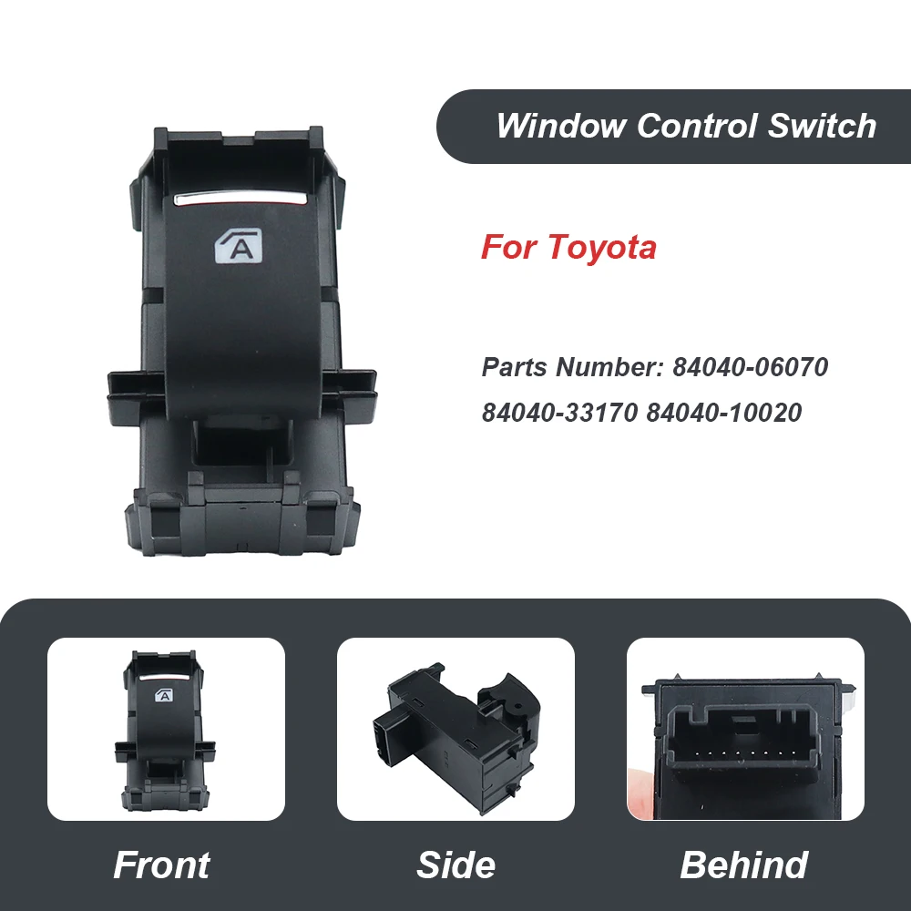 

Power Master Window Switch For Toyota Corolla Years 2018 2019 2020 Lighted LED Left Driving Backlight 84040-10020 84040-33170