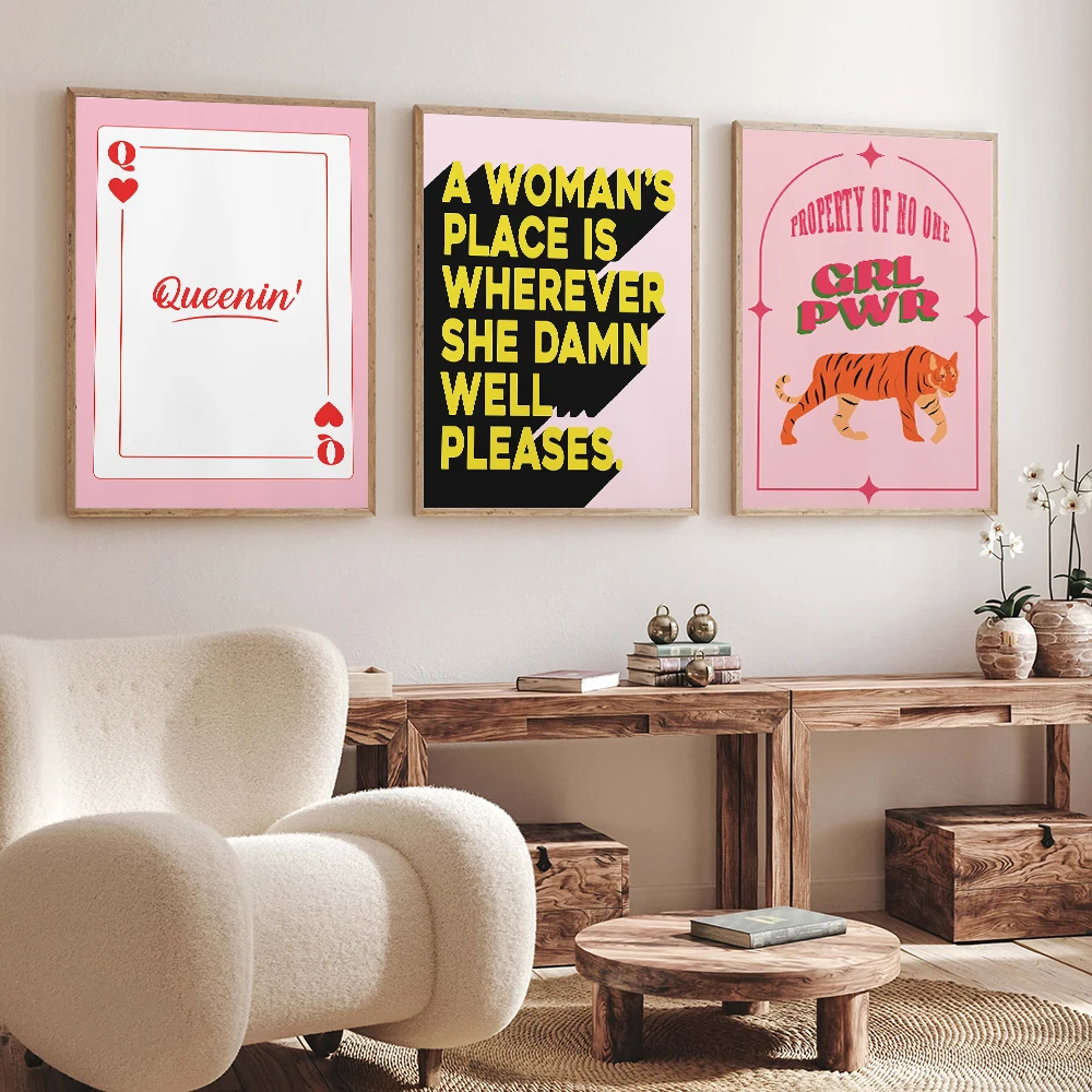 Feminist Poster Wall Art Print Preppy Positive Office Bedroom Smash Patriarchy Abstract Quote Canvas Painting Home Decor