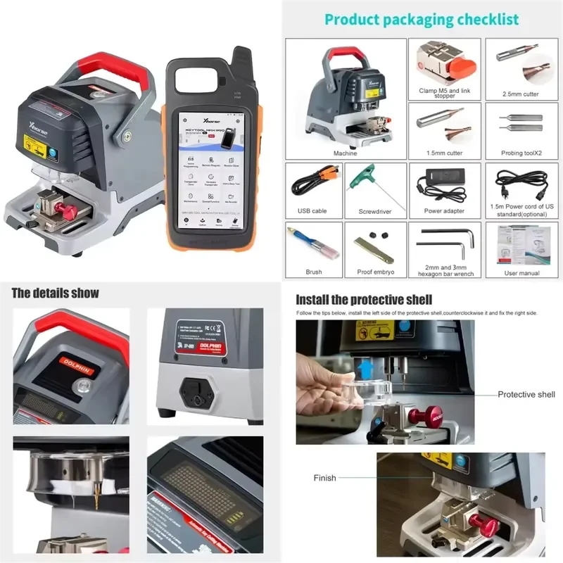 for Xhorse Dolphin XP-005L Key Cutter with VVDI Key Tool Max Pro Remote Programmer
