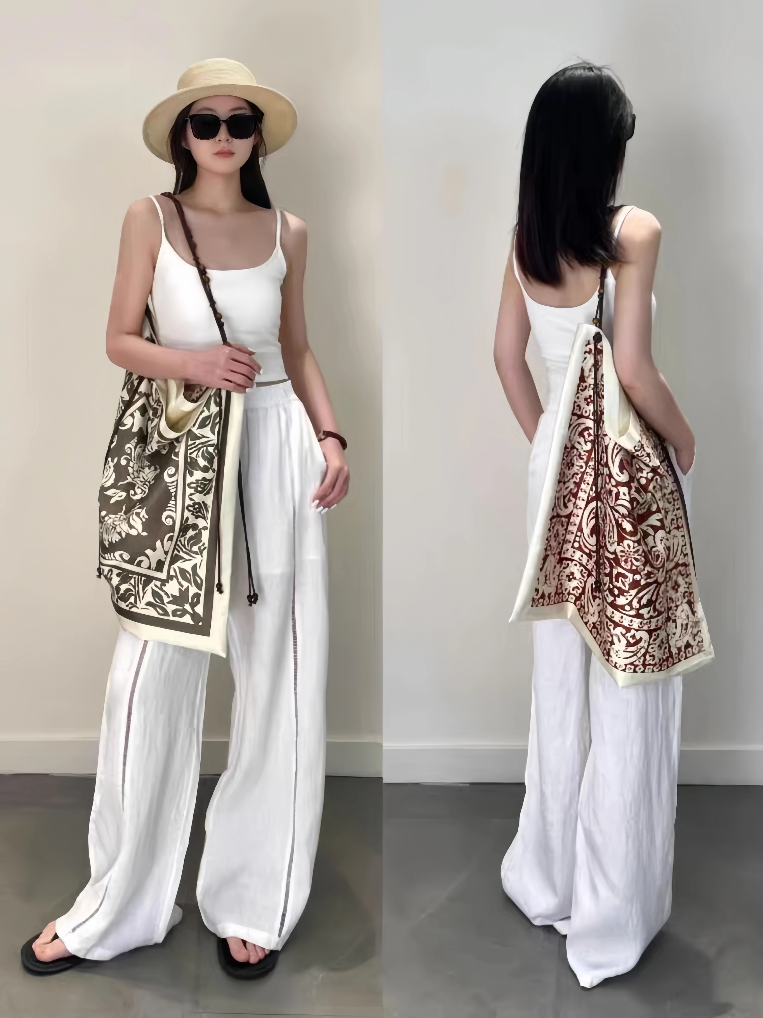 

French scarf double-sided art print tote bag