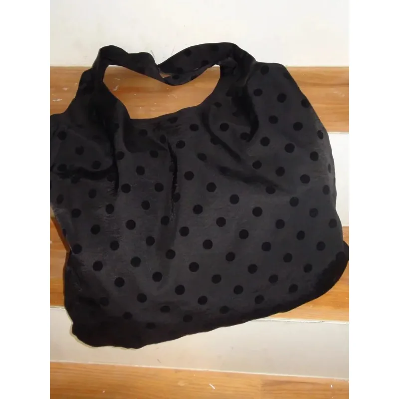 Tas Tangan Polka Dot Capaci Besar Tas Kanvas Bahu Tunggal Pola Tempat Lucu Sle Jepang Trendi untuk Tas Op Remaja