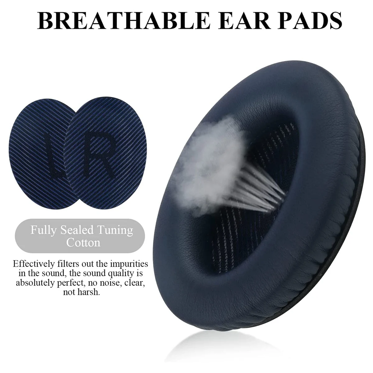 Replacement Earpads for Quiet Comfort 35 (QC35) and QuietComfort 35 II (QC35 II) Headphones(Black)