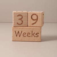 3pcs block set growth month milestone photo props wooden baby year day with hello world bag birth announcement sign journey