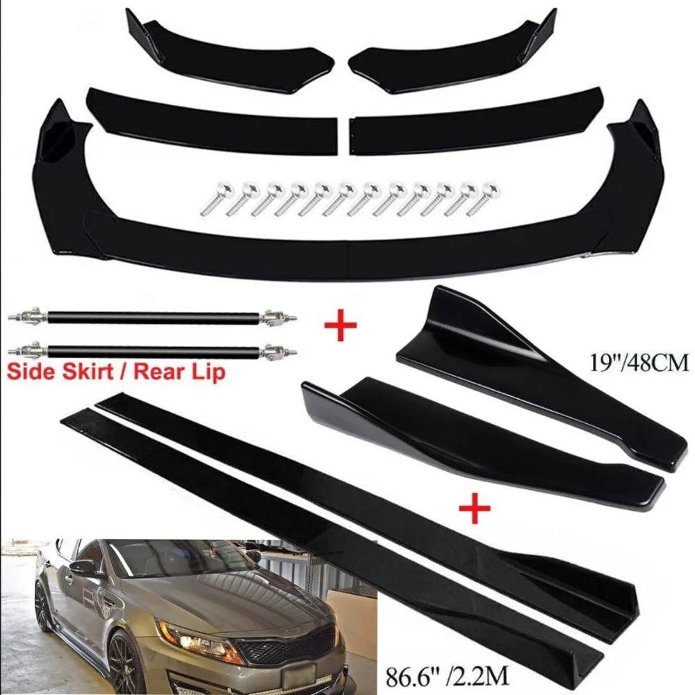 

For Kia Optima Sedan Front Bumper Spoiler Body Kit+Side Skirt+Rear Lip Black United States