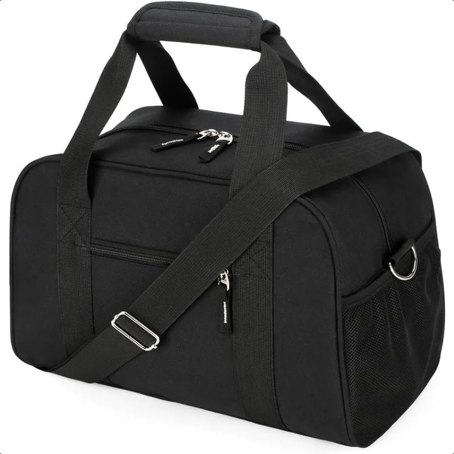 

14 inch Small Gym Bag Mini Duffel Bag for Women Men Carry On Lightweight for Travel Sport Black