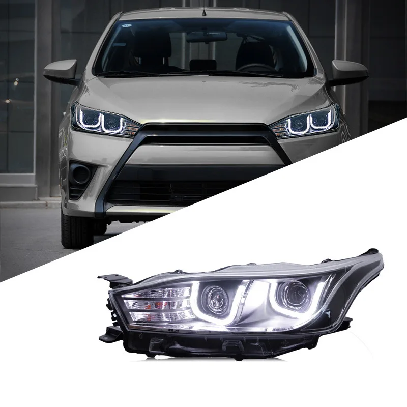 

Suitable for Toyota 13-16 dazzling headlight assembly modified led daytime running light double lens xenon headlight