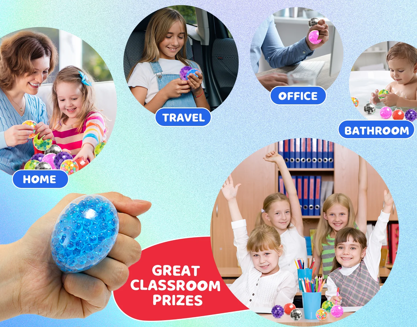 12–48 Stück MINI-Stressbälle, Zappelspielzeug, Quetschbälle, Squishy für Kinder, Klassenzimmer, Preis, Strumpffüller, Goodie Bags, Partygeschenke – Detail 4