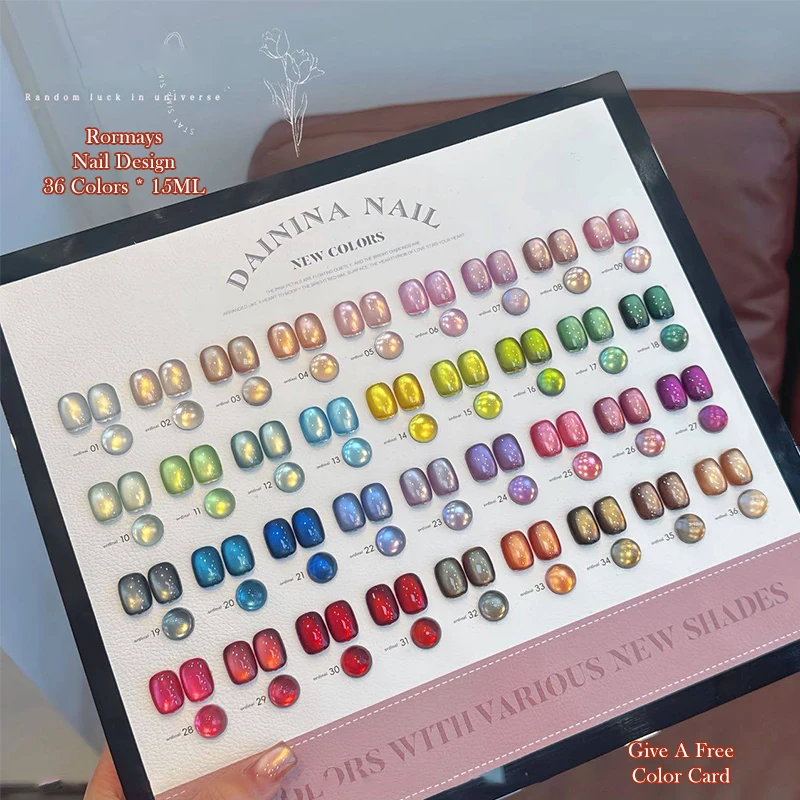 

DAININA 36 Colors Cat Eye Nail Gel Polish Set Aurora Shimmer Glitter Magnetic UV Gel Varnish Soak Off Manicure New Colors Kit