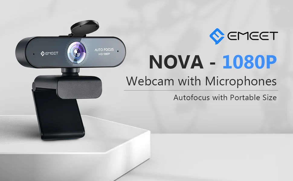 Webcam 1080p Autofokus Streaming Web kamera emeet nova Computer USB Webcams mit Mikrofon für PC/Desktop/Laptop – Detail 1
