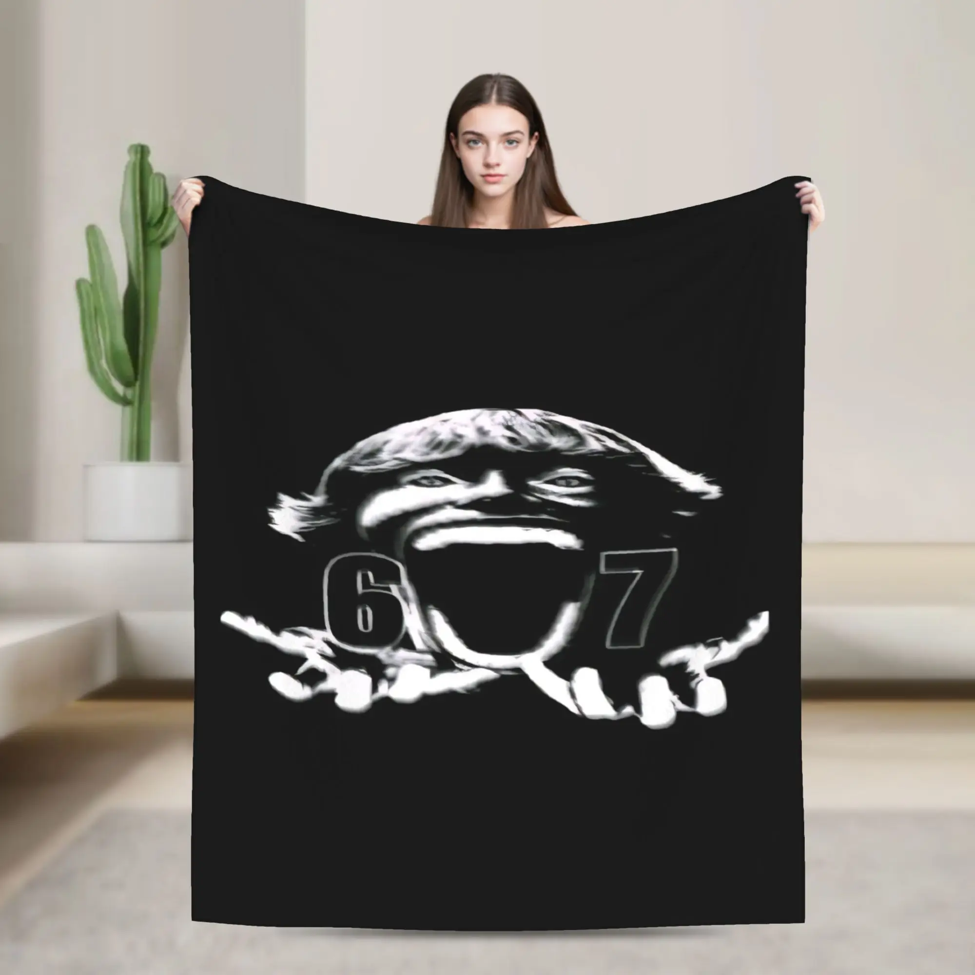 

67 Six Seven Funny Meme Blanket Quality Warm Soft Throw Blanket Winter Girls Boys Living Room Graphic Bedspread