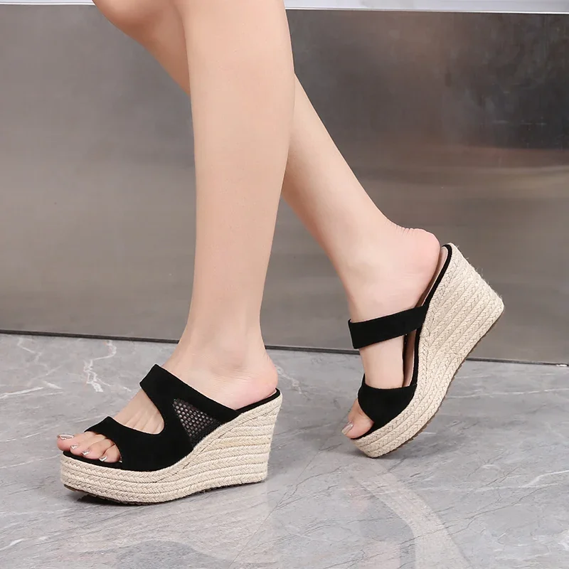 

Size 31-44 2026 New Summer Open Toe Sandals Women High Heel Wedge Shoes Non-slip Slipper Platform Beach Sandals