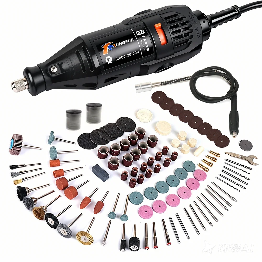 Mini perceuse électrique, graveur, outils rotatifs Dremel, meuleuse de graveur Compatible avec les outils électriques, accessoires, 220V