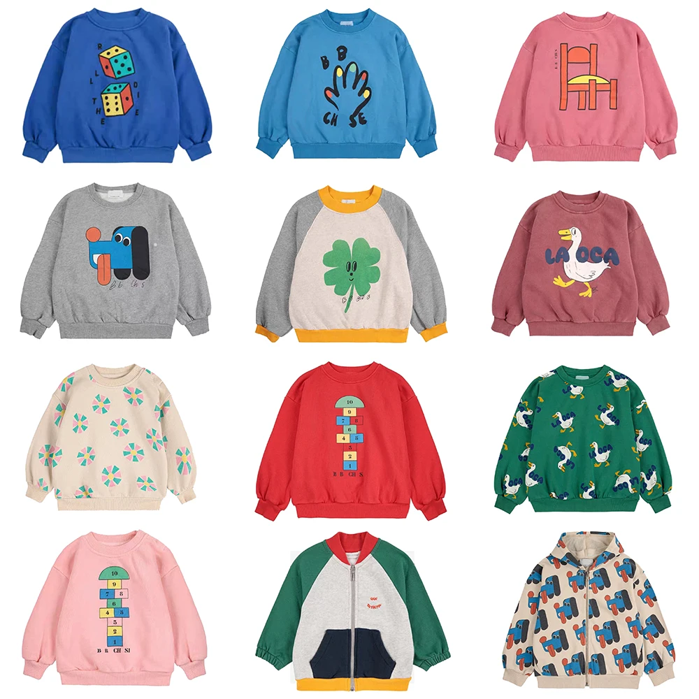 

New BC 2025 Autumn Winter Kids Boys Sweatshirts Cotton Cartoon Print Pullover Children Sweater For Girls Outwear Warm Clothes