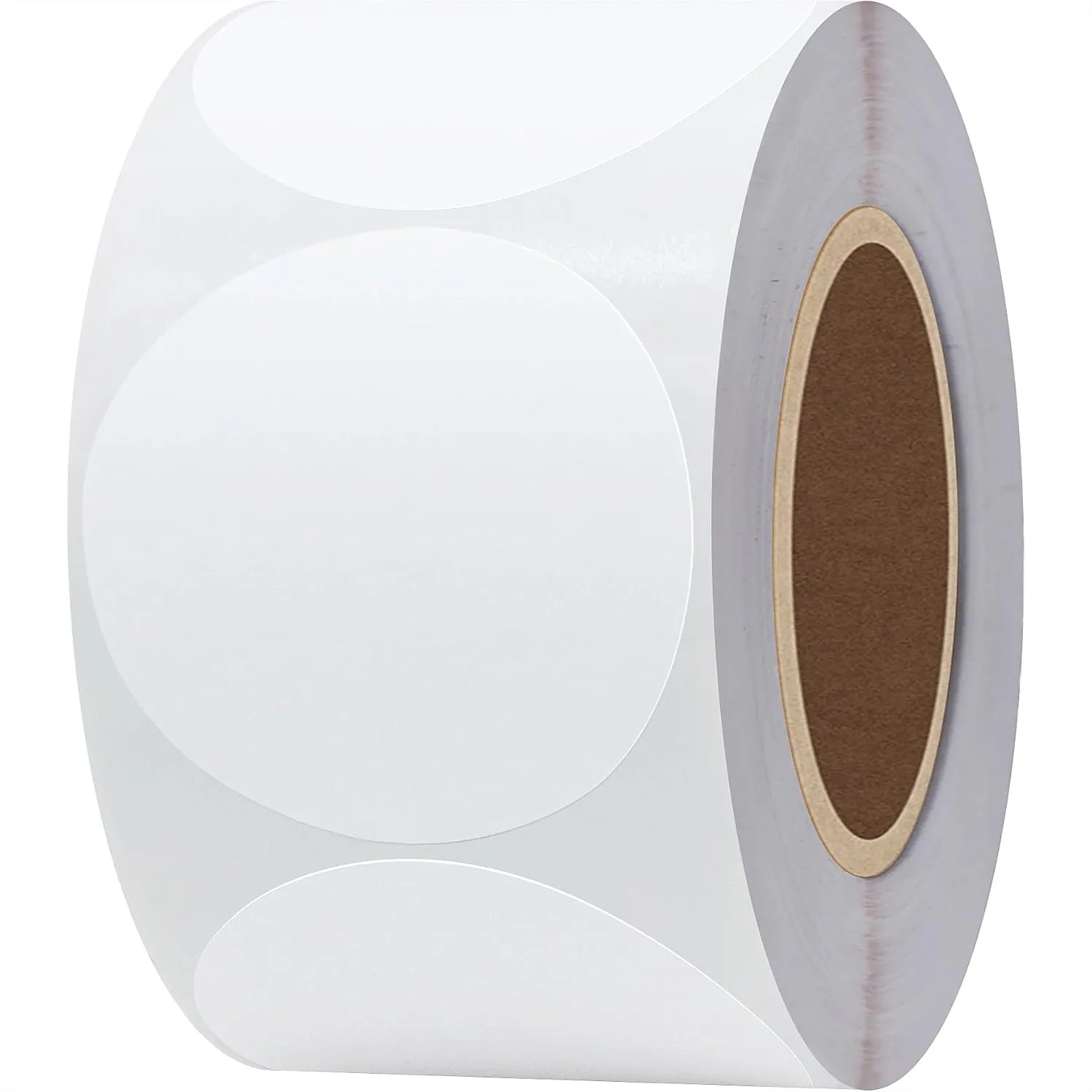 

2 inch Circle Color Thermal Labels for Shipping Barcode, Name Tag, QR Code - 750 pcs White