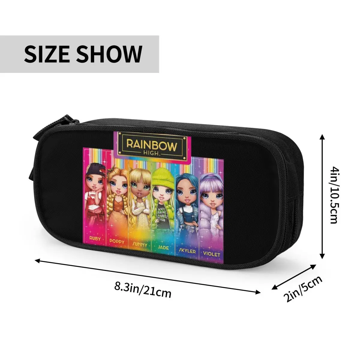 Rainbow High Pencil Cases Classic Pen Holder Bags Kids Big Capacity School Supplies Zipper Pencilcases