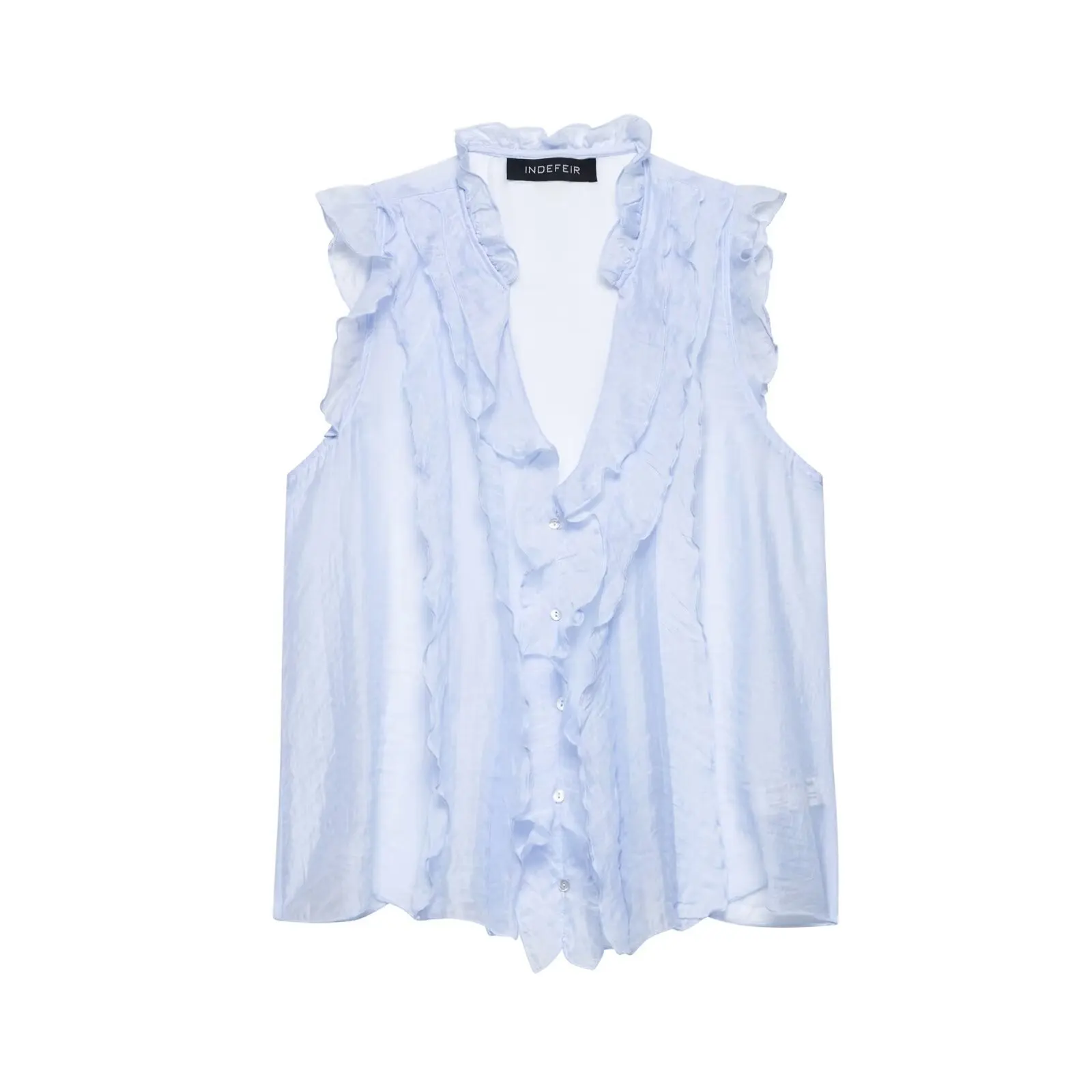 Nieuwe ruches tops mode semi-transparante korte top vrouw mouwloze ruches tops voor vrouwen elegante feesttop