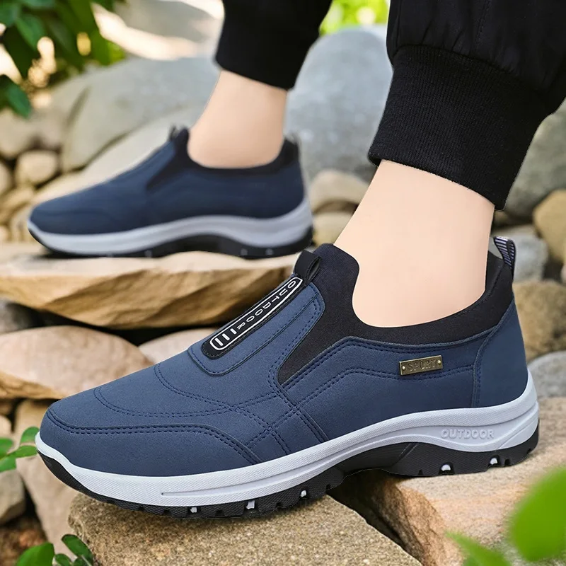 

Men's Casual Walking Shoes Faux Suede Leather Slip-On Orthopedic Sneakers for Jogging Hiking Elderly Comfortable Concise Design