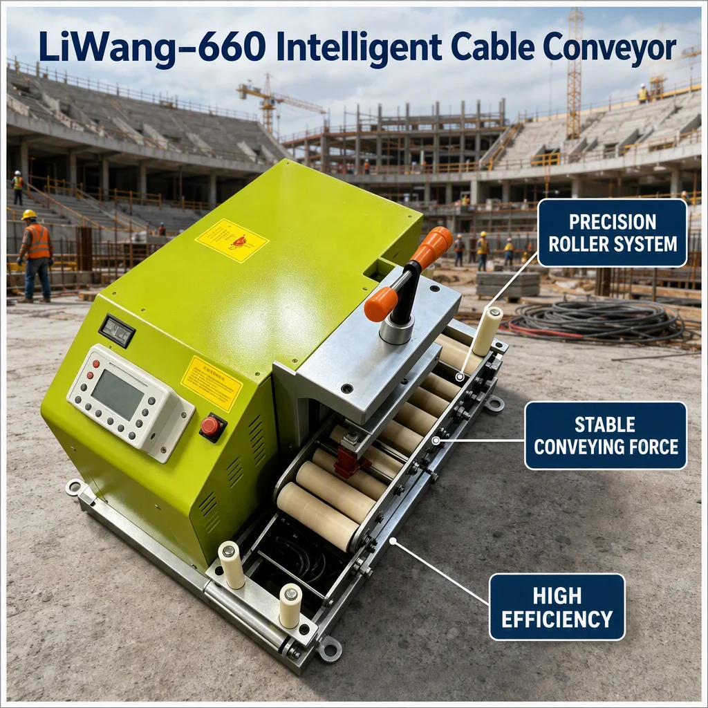 Cable Feeding Conveyor Digital Panel 12 Button Press Bar Roller Bed Guide Post Automatic Precision Equipment Max Industrial Duty