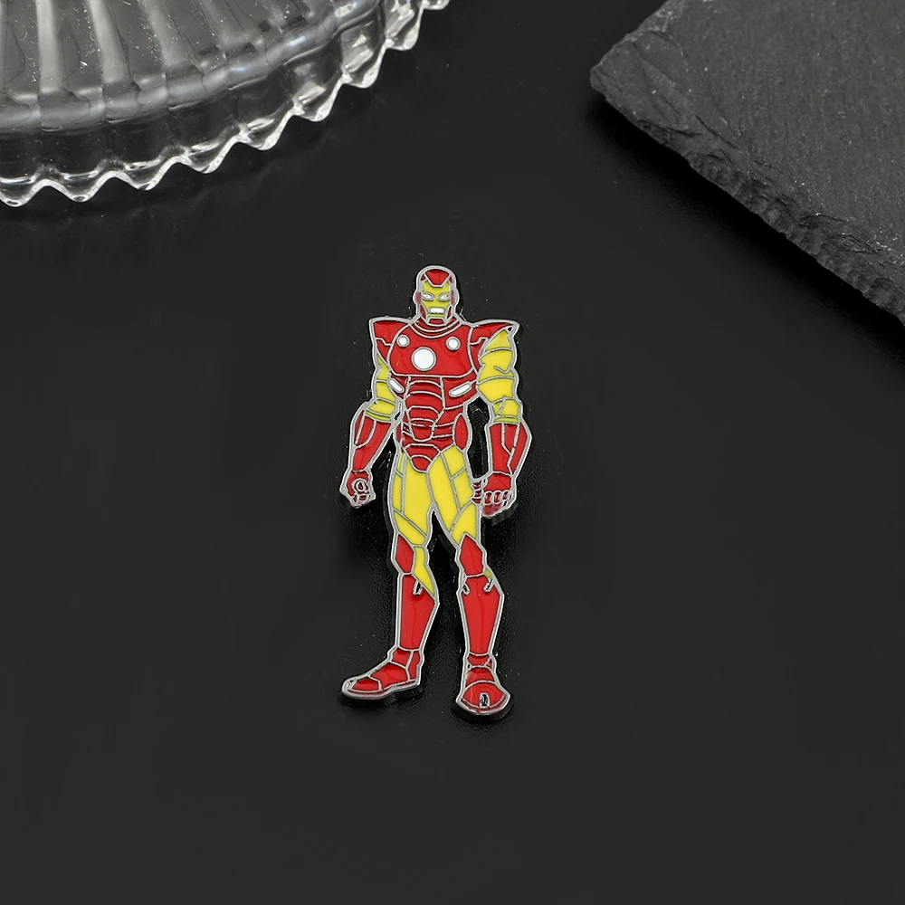 Disney Marvel Superhero Enamel Lapel Pins Avengers Metal Badge Iron Man Hulk Captain America Black Panther Cartoon Brooch