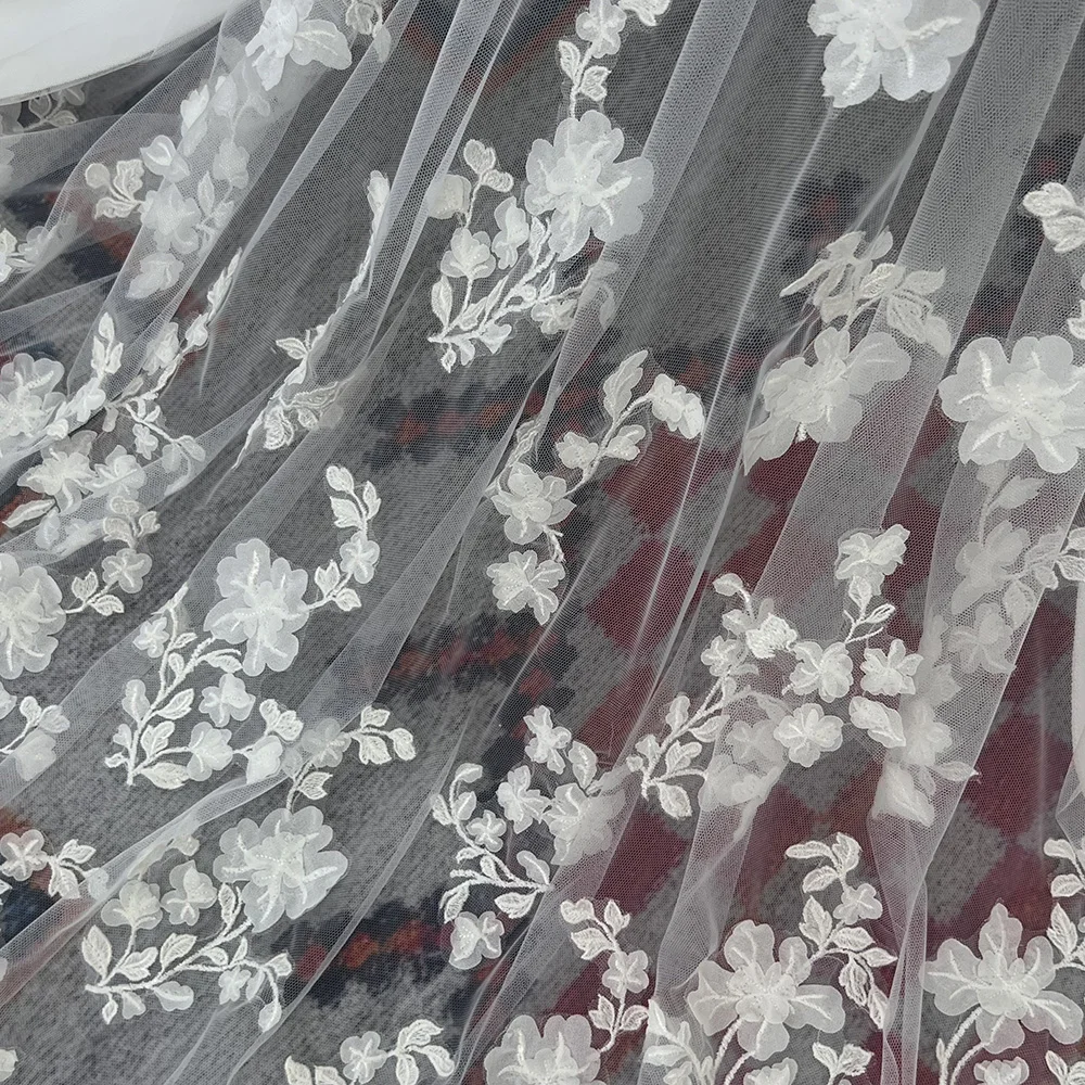 Mryarce Eleganz 3d Blumen v Hals eine Linie Seite Schlitz Brautkleider Brautkleider mit abnehmbaren Ärmeln – Detail 9