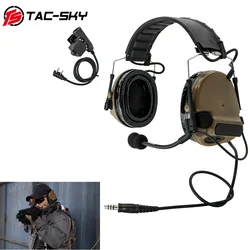 TS TAC-SKY COMTA III Airsoft dehors Casque DulElectronic Protection auditive cache-oreilles pour Baofeng UV5R Walperforation-Talkies