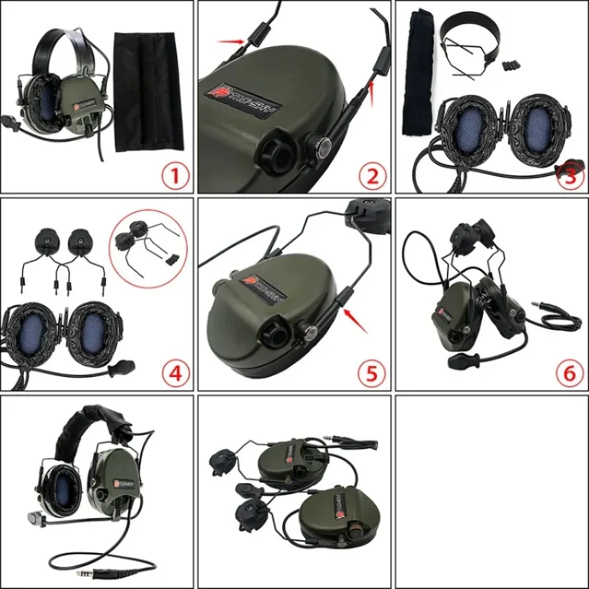 TAC-SKY Tactische Elektronische Ruisonderdrukkende Siliconen Oorbeschermers TEA Hi-Dreat 1 Outdoor Airsoft Schieten Tactische HEADSET