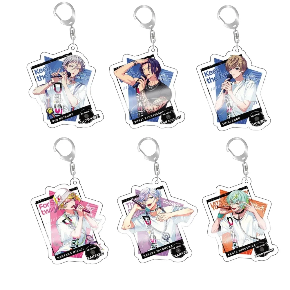 Charm Anime Paradox Live Stand Keychain Figures Sugasano Aren Yon H-ajun Model Key Ring Pendant Ornament Anne Acrylic Doll Toys